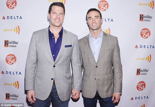 MSNBC news anchor Thomas Roberts (left) wed his partner Patrick Abner in Manhattan